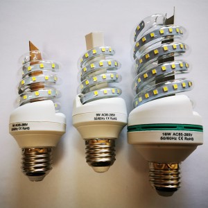Spiraalvormige 9W led-spaarlamp E27- of B22-basis met SMS-LED voor school