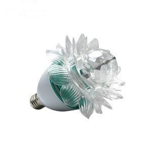 E27 a i ʻole B22 LED Lotus Rotating Lamp Plastic Expand Flower Magic Party Bulb