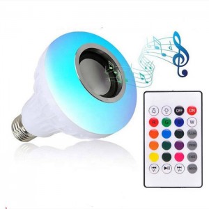 Speaker bohlam LED pintar Lampu warna-warni RGB Speaker BT LED nirkabel
