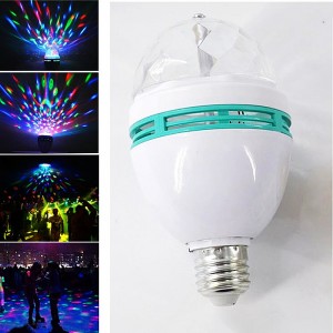 Színes forgó lámpa LED villogó izzó Multi Crystal színpadi lámpa diszkó születésnapi partihoz és klubbárhoz