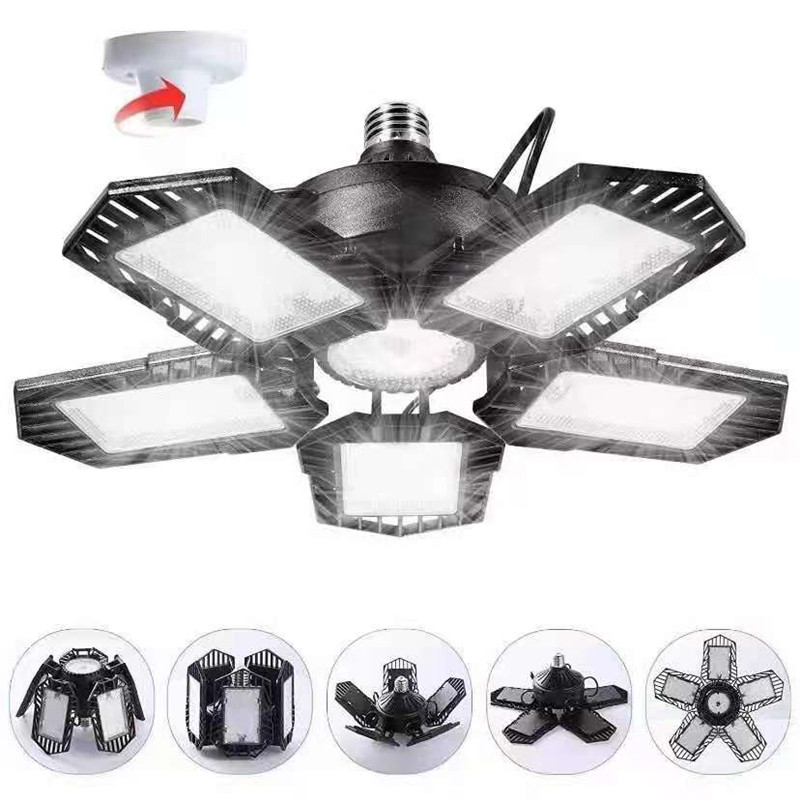 Fixed Competitive Price High Temperature High Bay Lights - High Brightness Garage Lights Leaf Light with E27 base Adjustable Foldable Shop Light – Aina