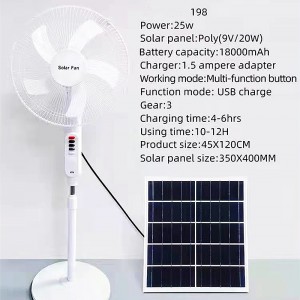 Solar Fan light with night light and USB cable can charge mobile or emergency bulbs