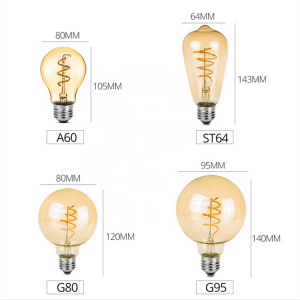 Bohlam Filamén Lampu LED sareng Input AC220-240V kalayan dasar E27 B22 sareng E14