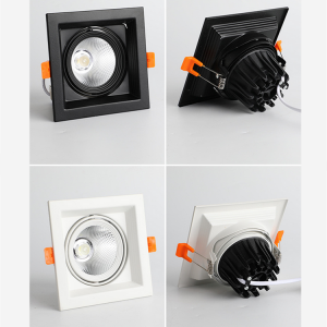 Μαύρο, άσπρο ή ασημί τετράγωνο φωτιστικό σπιτάκι με διπλές κεφαλές Grid Light
