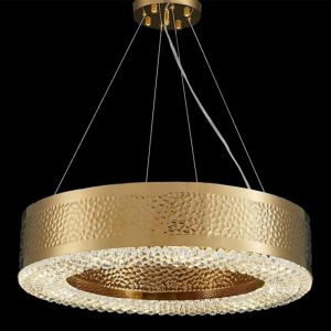 LED plafond cercle moderne grand anneau rond lustre cristal pendentif éclairage pour hôtel ou maison de ville