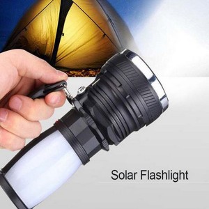 Solaris Flashlight Power Rechargeable altilium DUXERIT Facem aqua probationem pro tabernaculo