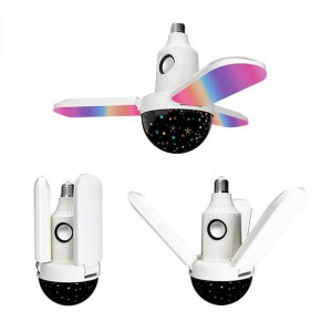 Four Leaf Fan Blade Blue-tooth Speaker Music RGB Color Changing Lamp