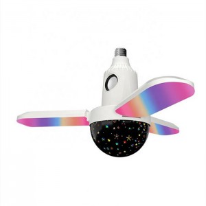 Oštrica ventilatora s četiri lista Plavozubi zvučnik Glazba RGB svjetiljka koja mijenja boju