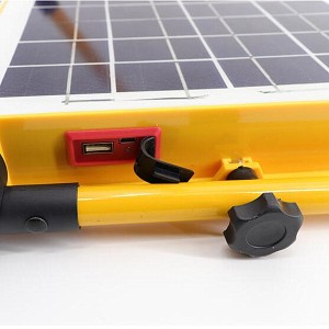 Handhold Portable Solar Luucht Noutfall Solar Flutlicht fir Outdoor Beliichtung