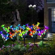 ბაღის დეკორატიული მრავალფერიანი ცვალებადი ყვავილების მზის წყალგაუმტარი გარე LED ყვავილების ნათურა